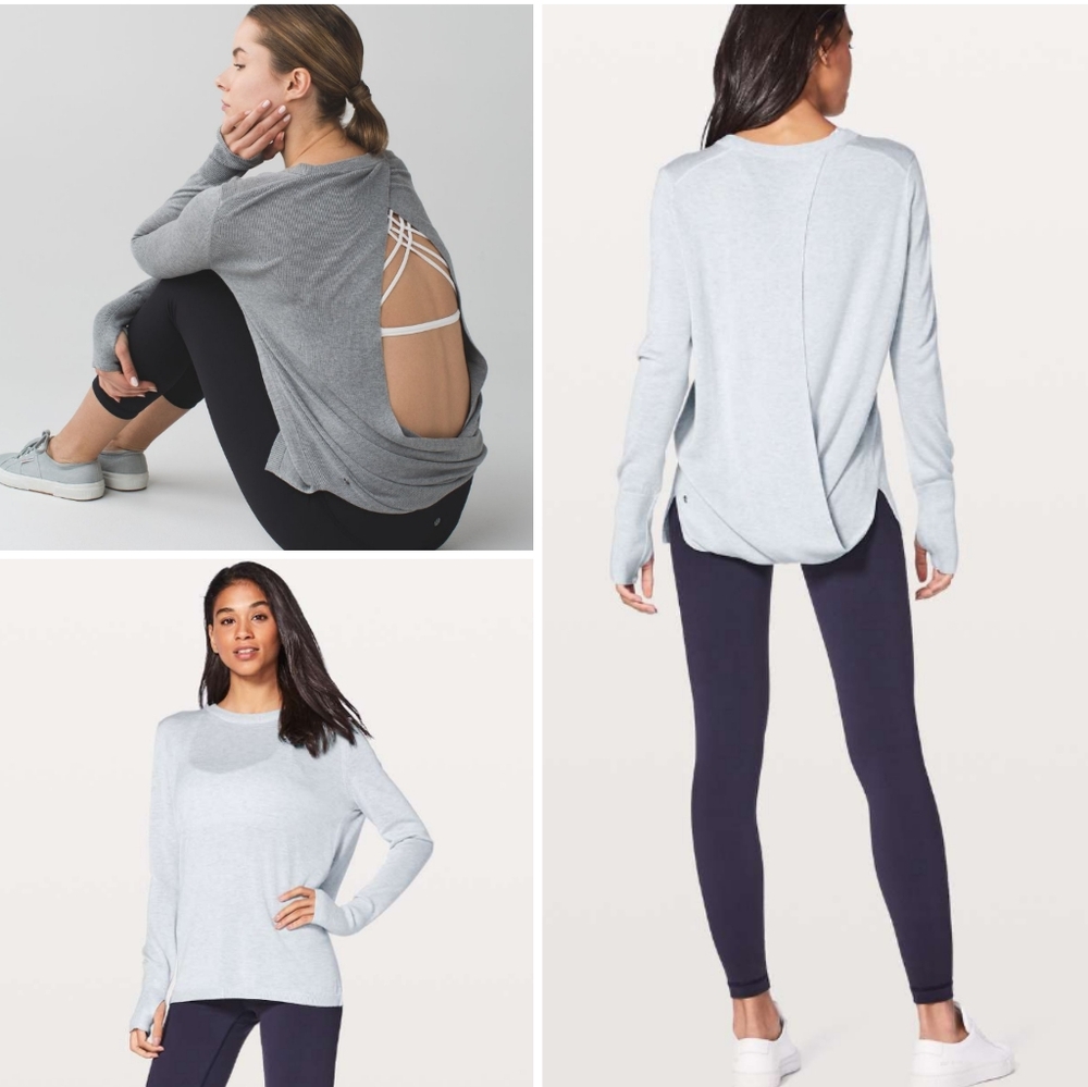Lululemon Bring It Backbend Light Gray Blend Cashmere Sweater